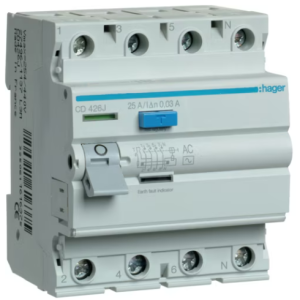 Interruptor AC 2x 25A 30mA 230VAC