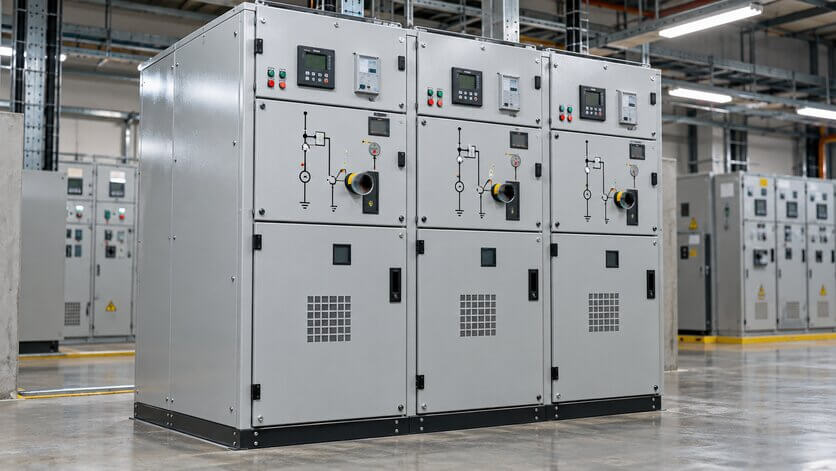 Sala moderna de distribución eléctrica interior